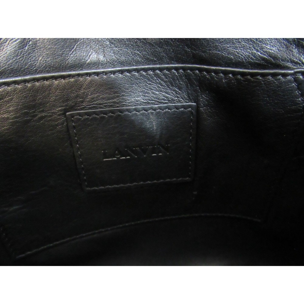 Lanvin Black Snakeskin Python Zip Close Clutch Ba… - image 5